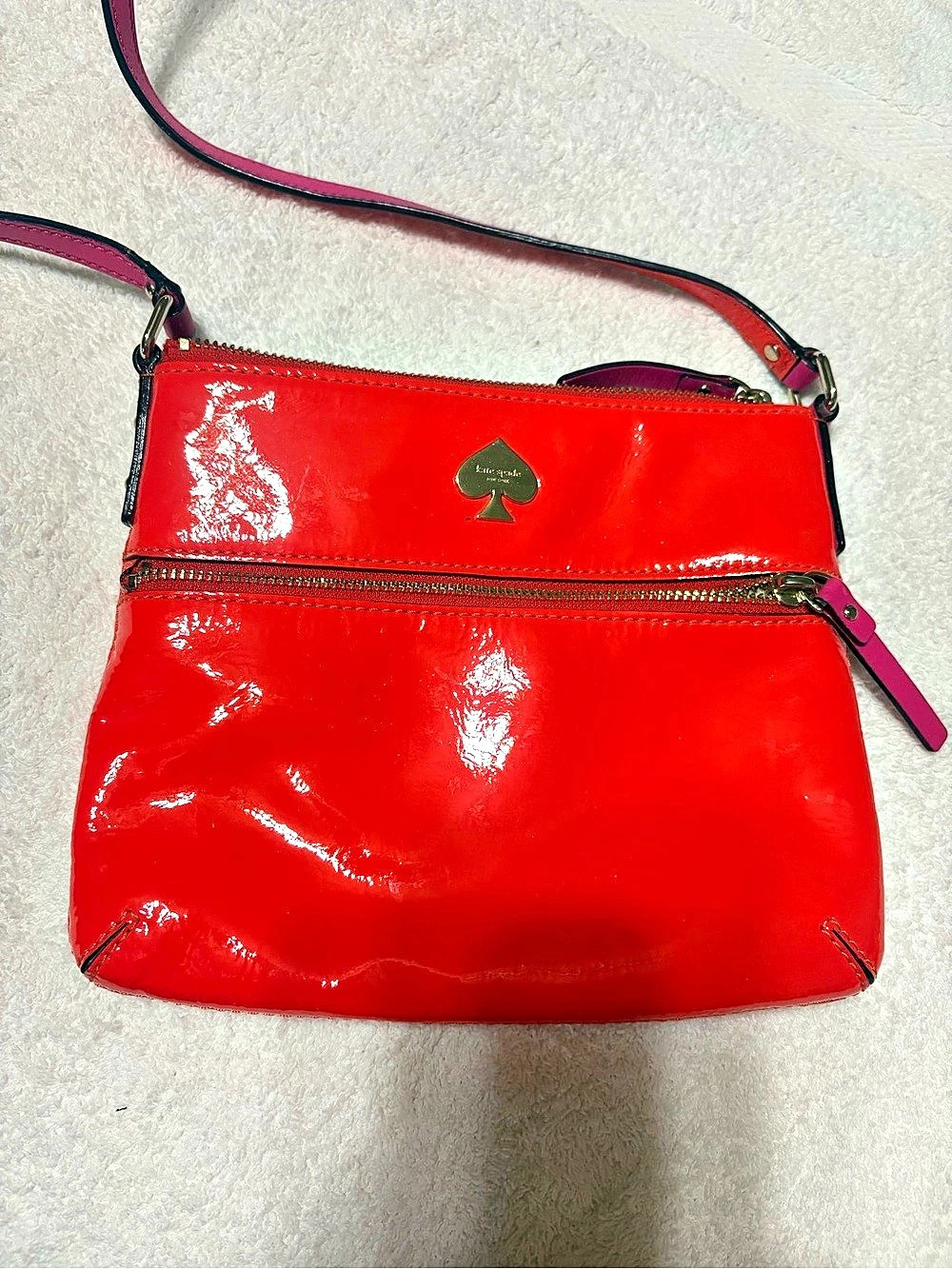 Kate Spade Orange Patent Crossbody Bag